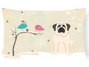 Christmas Presents between Friends Mastiff White Canvas Fabric Decorative Pillow BB2489PW1216