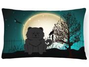 Halloween Scary Chow Chow Black Canvas Fabric Decorative Pillow BB2333PW1216