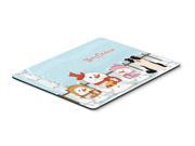 Merry Christmas Carolers Border Collie Black White Mouse Pad Hot Pad or Trivet BB2449MP