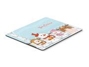 Merry Christmas Carolers Pekingnese Red White Mouse Pad Hot Pad or Trivet BB2434MP