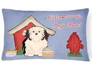 Dog House Collection Lowchen Canvas Fabric Decorative Pillow BB2773PW1216