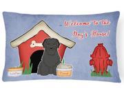 Dog House Collection Briard Black Canvas Fabric Decorative Pillow BB2835PW1216