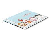 Merry Christmas Carolers White Boxer Cooper Mouse Pad Hot Pad or Trivet BB2445MP