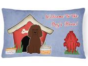 Dog House Collection Irish Water Spaniel Canvas Fabric Decorative Pillow BB2817PW1216