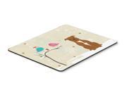 Christmas Presents between Friends Staffordshire Bull Terrier Brown Mouse Pad Hot Pad or Trivet BB2519MP