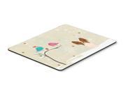 Christmas Presents between Friends Papillon Red White Mouse Pad Hot Pad or Trivet BB2550MP