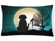 Halloween Scary Black Labrador Canvas Fabric Decorative Pillow BB2247PW1216