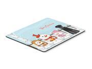 Merry Christmas Carolers Standard Schnauzer Black Mouse Pad Hot Pad or Trivet BB2363MP