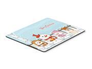 Merry Christmas Carolers Wire Fox Terrier Mouse Pad Hot Pad or Trivet BB2432MP