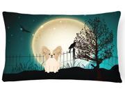 Halloween Scary Papillon Sable White Canvas Fabric Decorative Pillow BB2267PW1216