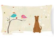 Christmas Presents between Friends Irish Terrier Canvas Fabric Decorative Pillow BB2534PW1216