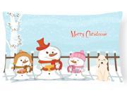 Merry Christmas Carolers Bedlington Terrier Sandy Canvas Fabric Decorative Pillow BB2422PW1216