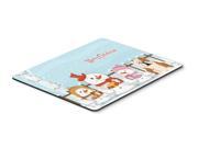 Merry Christmas Carolers English Bulldog Fawn White Mouse Pad Hot Pad or Trivet BB2456MP