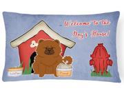 Dog House Collection Chow Chow Red Canvas Fabric Decorative Pillow BB2896PW1216