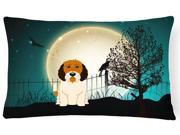 Halloween Scary Petit Basset Griffon Veenden Canvas Fabric Decorative Pillow BB2269PW1216