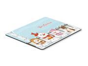 Merry Christmas Carolers Bull Terrier Brindle Mouse Pad Hot Pad or Trivet BB2468MP