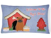 Dog House Collection Chinese Chongqing Dog Canvas Fabric Decorative Pillow BB2865PW1216