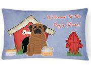 Dog House Collection Mastiff Brindle Canvas Fabric Decorative Pillow BB2769PW1216