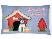 Dog House Collection Miniature Schanuzer Salt and Pepper Canvas Fabric Decorative Pillow BB2808PW1216