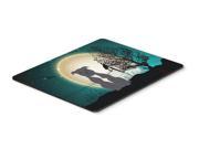 Halloween Scary Staffordshire Bull Terrier Blue Mouse Pad Hot Pad or Trivet BB2236MP