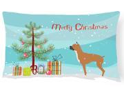 Boxer Merry Christmas Tree Canvas Fabric Decorative Pillow BB2971PW1216