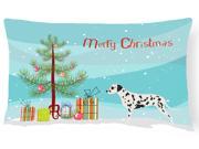 Dalmatian Merry Christmas Tree Canvas Fabric Decorative Pillow BB2901PW1216