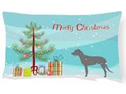 Irish Wolfhound Merry Christmas Tree Canvas Fabric Decorative Pillow BB2921PW1216