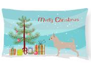 Chihuahua Merry Christmas Tree Canvas Fabric Decorative Pillow BB2968PW1216