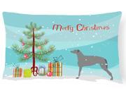 Scottish Deerhound Merry Christmas Tree Canvas Fabric Decorative Pillow BB2914PW1216