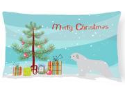 Spanish Water Dog Merry Christmas Tree Canvas Fabric Decorative Pillow BB2933PW1216