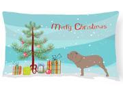 Neapolitan Mastiff Merry Christmas Tree Canvas Fabric Decorative Pillow BB2983PW1216