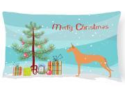 Pharaoh Hound Merry Christmas Tree Canvas Fabric Decorative Pillow BB2906PW1216