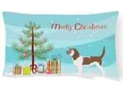 Grand Basset Griffon Vendeen Merry Christmas Tree Canvas Fabric Decorative Pillow BB2908PW1216