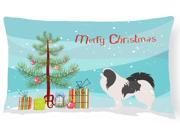 Japanese Chin Merry Christmas Tree Canvas Fabric Decorative Pillow BB2955PW1216
