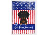 Patriotic USA Wire Haired Dachshund Black Tan Flag Canvas House Size BB3122CHF