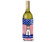 Patriotic USA Miniature Schanuzer Salt and Pepper Wine Bottle Beverge Insulator Hugger BB3049LITERK