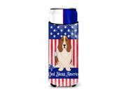 Patriotic USA Basset Hound Michelob Ultra Hugger for slim cans BB3016MUK