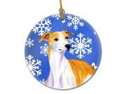Whippet Winter Snowflake Holiday Ceramic Ornament LH9283