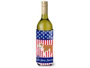 USA Patriotic English Bulldog Wine Bottle Beverge Insulator Hugger BB3362LITERK