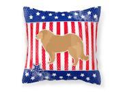 USA Patriotic Caucasian Shepherd Dog Fabric Decorative Pillow BB3325PW1818
