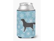 Winter Snowflake Black Labrador Retriever Can or Bottle Hugger BB3508CC