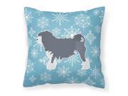 Winter Snowflake Lowchen Fabric Decorative Pillow BB3535PW1818