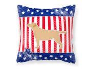 USA Patriotic Yellow Labrador Retriever Fabric Decorative Pillow BB3297PW1414