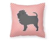 Affenpinscher Checkerboard Pink Fabric Decorative Pillow BB3648PW1818