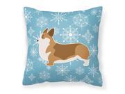 Winter Snowflake Corgi Fabric Decorative Pillow BB3520PW1414