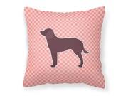 American Water Spaniel Checkerboard Pink Fabric Decorative Pillow BB3601PW1414