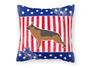 USA Patriotic German Shepherd Fabric Decorative Pillow BB3324PW1414