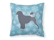 Winter Snowflake Portuguese Water Dog Fabric Decorative Pillow BB3568PW1414