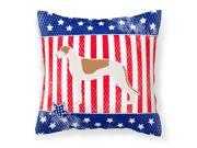 USA Patriotic Greyhound Fabric Decorative Pillow BB3305PW1414