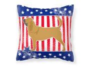 USA Patriotic Bloodhound Fabric Decorative Pillow BB3284PW1414